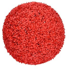 GaoYIYI Artificial Plant Topiary Ball, Faux Boxwood Balls Garden Spheres Decorative Balls With Leaves Faux Plant For Backyard, Porch, Wedding And Spring Home Décor(Size:28cm,Color:red)