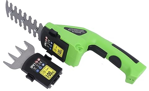 2 in 1 Grass Shear & Hedge Trimmer,7.2V Cordless Handheld Shrub Trimmer Grass Trimmer Hedge Shears,Battery Powered Hedge Cutter with 2 Switchable Blades for Garden Lawn Shrub