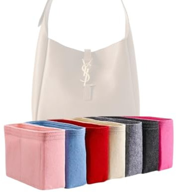 Xoppia Taschen-Organizer, kompatibel mit YSL Le 5 À 7 Soft Hobo (klein), Filztascheneinsatz für Handtasche, Tascheneinsatz für Damen, Tragetaschen (Braun, Stil A)