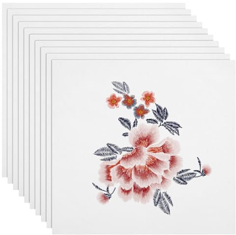 10 Stück Kreuzstich Stoff Baumwolle Stoff zum Sticken 30×30 cm DIY Sticken Stoff Weiß Cross Stitch Stickstoff zum Sticken Embroidery Fabric Sticktuch für Stickereien DIY Handwerk