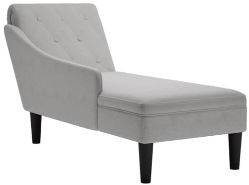 vidaXL Chaiselongue, Indoor Lounge Sofa mit Kissen Rechter Armlehne, Gepolsterte Recamiere für Wohnzimmer Schlafzimmer Büro, Polsterliege, Wolkengrau Stoff