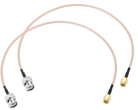DMiotech 2 Pcs RG316 Coaxial Cable 12 SMA Male to BNC Male Connectors Adapter 50 Ohm Antenna Extension Cable for Router Antenna GPS LAN Common Devices
