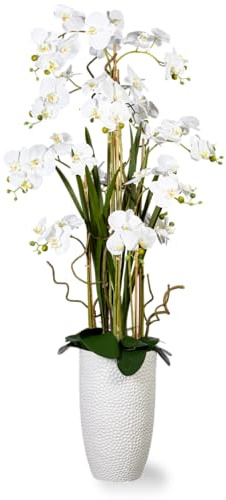 PASCH® XXL Kunstblume Orchidee groß (160cm) in Keramikvase | Orchideen künstlich | Kunstblumen wie echt