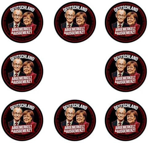 Sammys Shirt Store 48 Stück Aufkleber 4cm rund Deutschland Abgemerkelt und Ausgemerzt Sticker Sparpack gut haftend Aktiv Werden 4 cm