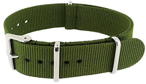 Natos.com - NATO Uhrenarmband, Militär Nylon Strap, Uhrenarmbänder Herren und Damen, Edelstahlschnalle, 18mm 19mm 20mm 21mm 22mm