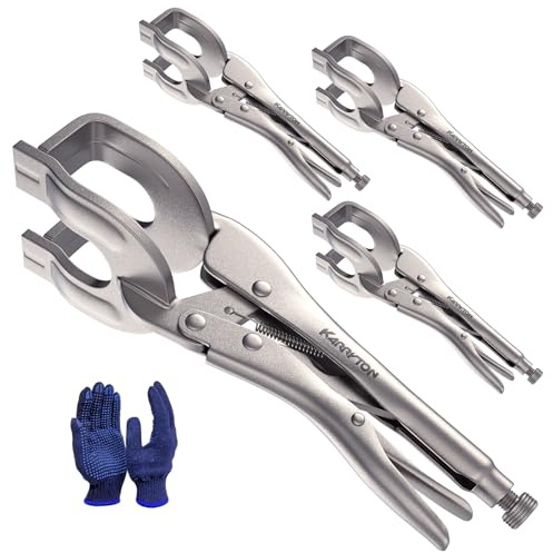 KARRYTON 4PCS U-Shaped Locking Pliers, 9 Inch Carbon Steel for Welding