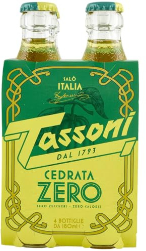 Tassoni Cedrata Zero 4x180ml – Iconic Italian Citron Soda