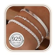 Minnario 3Pcs Armband Silber 925 Damen Stapelbar Armbänder Set Verstellbare Armkette Schlangenkette Armbänder für Damen Frauen Silber Armband Schmuck mit Geschenkbox