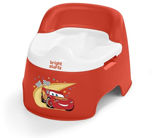 Disney and Pixar Cars Full Comfort Baby Potty by Bright Starts, Easy Clean Removable Bowl, Splash Guard, High Back for Comfort & Stability, Toddlers up to 50 lbs
