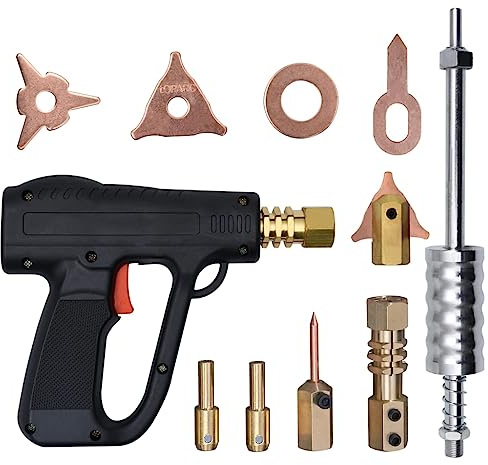 20 Piece Dent Spot Light Set with Carbon Steel Slide Hammer 36 cm Spot Welder Triangle Head and Various Accessories for Workshop, Car, Repair and Body Repair