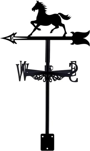 TAXXII Veleta de jardín de Metal con Forma de Caballo Corriendo, Ideal para Exteriores, Patios, con Montaje en Techo de Hierro Forjado. Indica la dirección.