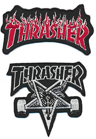 Racing Classics Thrasher Aufnäher Aufbügler Patch 2 Stück Skateboarder Magazine USA TURBOVERSAND