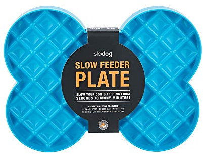 FayTun Slodog Slow Feeder No Gulp Dog Bowl, Blue, Blue