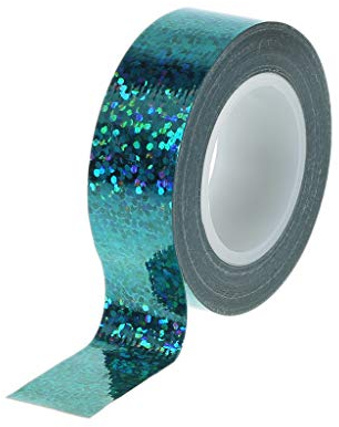 JERKKY Ginnastica Ritmica Decorazione Holographic Glitter Tape Ring Stick Accessorio Blu