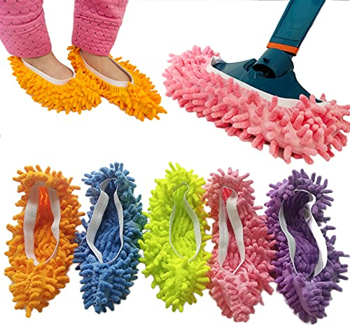 Lot de 10 paires de chaussettes anti-poussière pour balai à franges multifonction lavable en microfibre pour la maison, la cuisine, le bureau