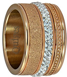 Quiges Stapelring Kombinationsring Basisring mit 3 Füllringe Bandring Edelstahl mit Zirkonia Set 19.5mm (61)