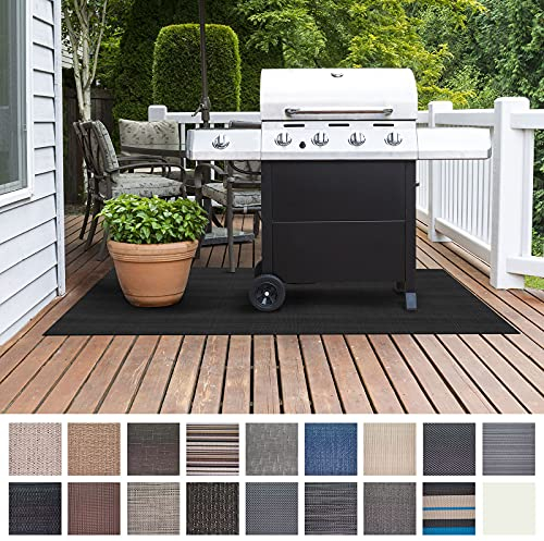 Floordirekt Grillmatte Bodenschutz Grillteppich, Grillunterlage, Grillschutzmatte für Gasgrill & Holzkohlegrill für Outdoor und Garten - Schwer entflammbar 90 x 120 cm Lucca