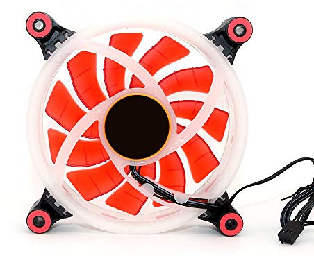 DollaTek Computer LED-Lüfter Doppelseitiger Computer-Netzteillüfter Aurora LED-Licht Gehäuselüfter Lüfter - Rot