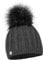 ELIMELI Mütze Damen Winter warme Strickmütze Wollmütze mit Kaschmir Wintermütze mit Kunstfell Bommel Slouch Strick Beanie Damen für Winter Bommelmütze Hergestellt in EU Farbenauswahl (Dunkelgrau)