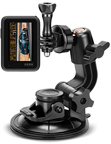 MiPremium Car Suction Cup Mount for GoPro Hero 13 12 11 10 9 8 7 6 5 4 3 3+ 2 Session Black Silver XIAOYI 4K SJCAM Yi Sports Action Camera Dash Cam holder perfect for Boats Vehicle Windshield & Window