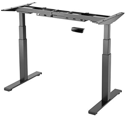 StandXT elektrisch höhenverstellbarer Schreibtisch D07-23DB, Schreibtischgestell stufenlos höhenverstellbarer mit Gyro Kollisionschutz, stabilen 3-Segment Füßen