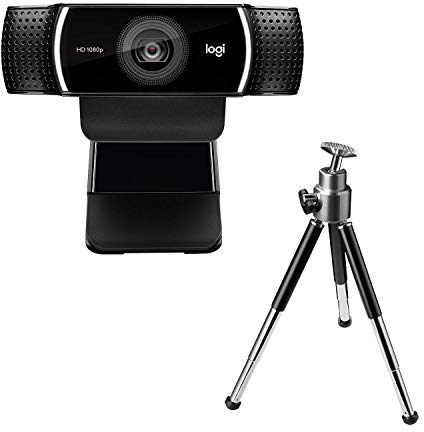 Logitech C922 Pro Stream Webcam, Full HD 1080p Streaming with Tripod and 3 Month License for XSplit - Black (Refurbished)