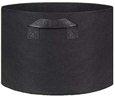 1x Pflanztasche Pflanzsack Pflanzbeutel mit Henkeln Vliesstoff Blumentopf in Schwarz Grau (80x60cm 300L, Schwarz)