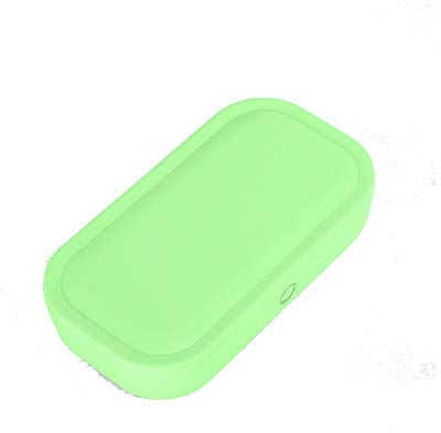 ZXLLAFT Multifunktionales ùv Reiniger ùvc Box Reinigen, mit Schnelles Kabelloses Ladegerät Grosse Kapazität ùvc Sauberes Boxen, für Handy, Uhren, Schmuck, Brillen, 99,9% Sauber,Grün