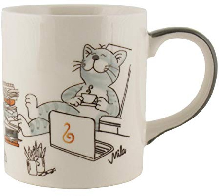 Mila Keramik-Becher Oommh Katze Relax - take it Easy Home-Office | MI-80227 | 4045303802278