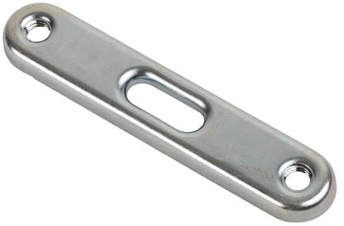 qpool24 - Doppel-Rohrschellenhalter/Montageplatte zur Befestigung von zwei Rohrschellen, Rohrabstand: 55, 65, 85 oder 105mm mit 2 x M8 Innengewinde für Gewindebolzen Größe M8 x 105, Silber