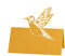 GIVBRO Tischkarten Namenskarten ausgehöhlter Vogel gemustert Zelt Sitzkarte für Tischdekoration Metting Hochzeit Party Supplies Gold, 10 Stück