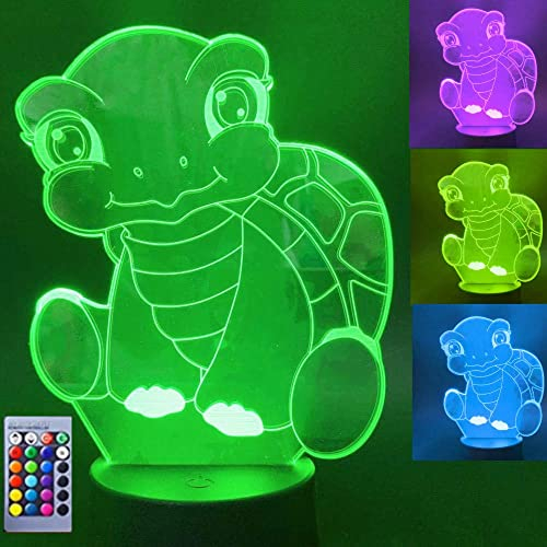 Jinson well 3D schildkröte Lampe optische Illusion Nachtlicht 16 Farbwechsel Tisch Schreibtisch Dekoration Lampen perfekte mit Acryl Flat ABS Base USB Kabel Spielzeug