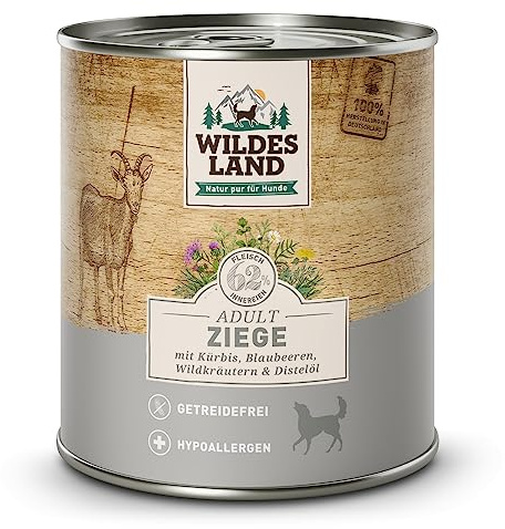 Wildes Land Nassfutter für Hunde, Ziegengeschmack, 6 x 400 g