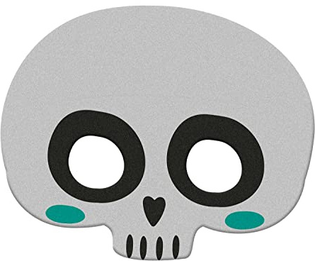 Folat 67987 Skelett Karneval Halloween Feste und Carnival Partys, Face Mask Totenkopf, Weiß