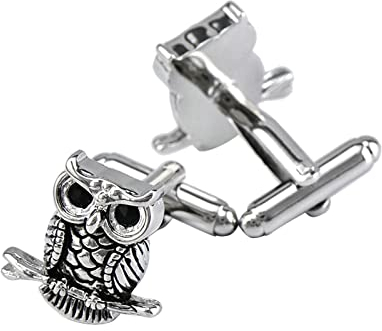 Hemd für Manschettenknöpfe, Eule Manschettenknöpfe Herren Klassisch Manschettenknöpfe Silber Kupfer Persönliche Geschenke für Männer