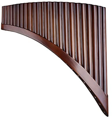 ZUOMU Handgefertigte Panflöte Aus Natürlichem Bambus, 22 Pfeifen, Braunes Tretlagerinstrument, C-Taste Professionelle Panflöte (Color : Left-Hand)