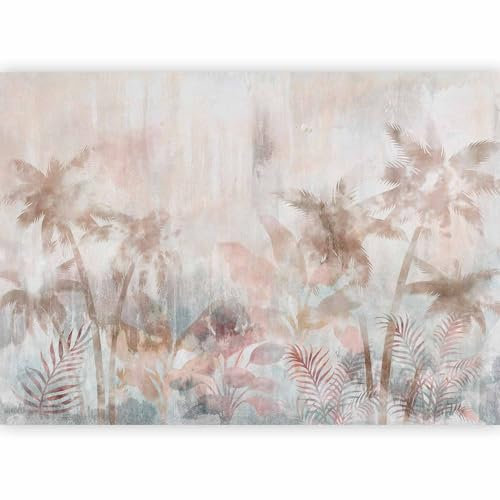 murando Photo Wallpaper Jungle 400x280 cm / 158x110 Non-Woven Premium Art Print Fleece Wall Mural Decoration Poster Picture Design Modern Abstract Tropical Nature Like Painted Palm b-A-10296-a-a