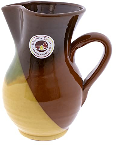 CERÁMICA ESPAÑA | Jarra de cerveza | Jarra de leche | Jarras de barro rojo | Jarra de zumo | Jarra agua rústica Modelo M01 | 100% hecho a mano | 1.5 litros