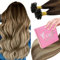 YoungSee Bondings Extensions Echthaar Balayage Echthaar Extensions Bondings 45cm Bonding Extension Echt Haar Haarextension Keratin Bonding U Tip Haare KTip Haarverlangerung Glatt 50g #4/6/22