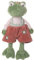 Baby Prince, grüner Plüsch Frosch mit farbigem Kleid, Höhe 20 cm, Bukowski Design AB (Rot)