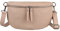 Made in Italy Damen Leder Tasche Handytasche Gürteltasche Crossbody Hüfttasche Bauchtasche Umhängetasche Cross-Over Bodybag Schultertasche Kosmetiktasche Antikrosa