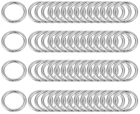 sourcing map 60 Stück Metall O Ringe 10mm(0.39) Innendurchm. 1.6mm Dicke Mehrzweck Ungeschweißte O Ring Schnalle für Handwerk Gürtel Geldbörse Handtasche Herstellung Hardware Silber Ton