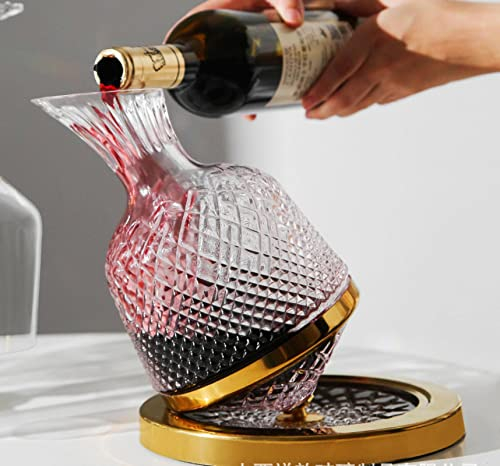 ZSQZJJ Gyro Rotation Wine Decanter, Crystal Glass Speedy Wine Decanter Wine Decanter, Red Wine Tumbler Wine Decanter