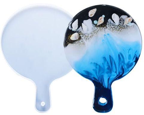 Käse platte Epoxidharz Silikon formen mit Griffen und Löchern, Harz Charcuterie Board Schneide brett Vorlage für Servier platte(#1)