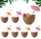 Gukasxi Juego de 6 vasos de coco hawaiano con pajitas de papel, vasos de coco tropicales hawaianos para fiestas de cóctel, fiestas temáticas de cumpleaños tropicales