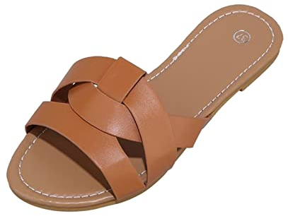 Mode Sommer Frauen Hausschuhe Kreuzgurt Flache Einfarbige Offene Spitze Strand Lässig Schuhe Damen Original