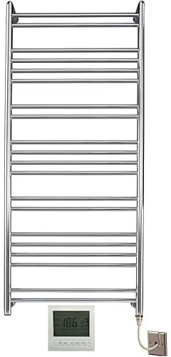 Manissa Tokyo 500 x 1200mm Designer Stainless Steel Electric Towel Rail Towel Warmer Mirror Polished Finish + Timer and Thermostat