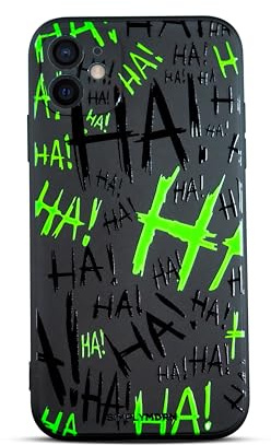 SIMPLYMDRN Slim for iPhone 11 - Joker Haha Design - Cool Case for Men - Superhero Villain Designer Cover - Slim and Flexible (Jok3ster Green)