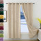 JRUI Blackout Vorhang, Blickdichte Gardinen 1er Set 195x260cm (HXB), Vorhang Samt mit ösen, Gardinen Wohnzimmer Modern, Thermovorhänge, Vorhang Schallschutz, Curtains Beige