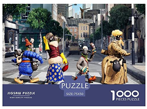Puzzle 1000 Teile Shaun das Schaf Erwachsene Puzzle,Spiel Puzzles Für Erwachsene,Anime Figure Puzzle,Geburtstagsgeschenk,Geschenke Für Frauen Premium Holzpuzzle 1000pcs (75x50cm)